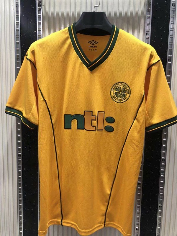 AAA Quality Celtic 01/02 Away Yellow Soccer Jersey